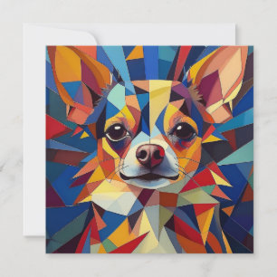 Tarjeta Festiva Perro cubista de IA