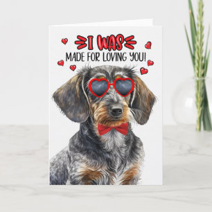 Tarjeta Festiva Perro Dachshund Con Cableado Te Hizo Encantarte Sa