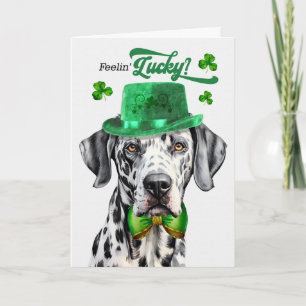 Tarjeta Festiva Perro dálmata sintiéndose afortunado día de San Pa