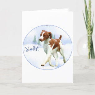 Tarjeta Festiva Perro de aguas de Bretaña Noel