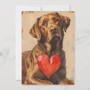 Tarjeta Festiva perro de aguas de chesapeake Día de San Valentín V