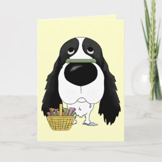 Tarjeta Festiva ¿Perro de aguas de saltador - caza del hueso de