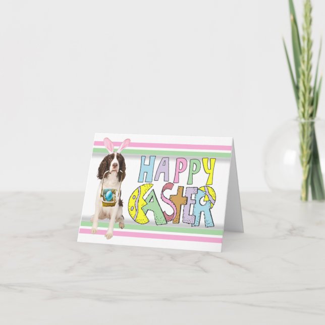 Tarjeta Festiva Perro de aguas de saltador inglés de Pascua (Anverso)
