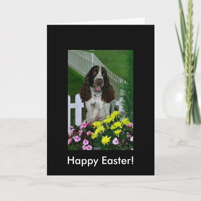 Tarjeta Festiva Perro de aguas de saltador lindo adorable Pascua (Anverso)