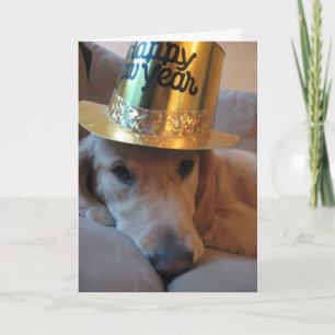 Tarjeta Festiva Perro de Año Nuevo Feliz
