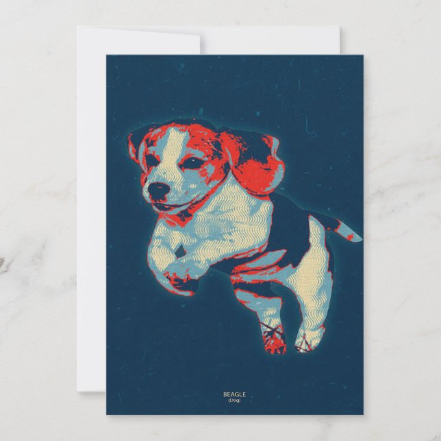 Tarjeta Festiva Perro de arte pop | Feliz Beagle (Anverso)