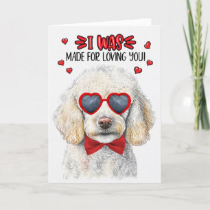 Tarjeta Festiva Perro de caniche blanco hecho para amarte San Vale