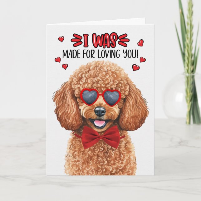 Tarjeta Festiva Perro de caniche en miniatura hecho para amarte Sa (Anverso)