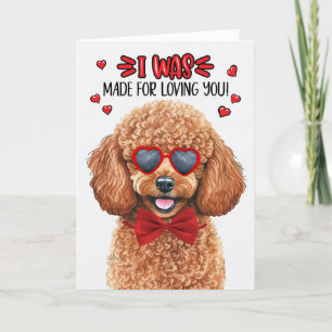 Tarjeta Festiva Perro de caniche en miniatura hecho para amarte Sa