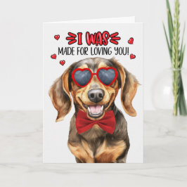 Tarjeta Festiva Perro de Dachshund hecho para amarte San Valentín
