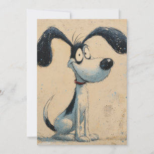 Tarjeta Festiva Perro de Dibujos Animados Divertido – Arte de Perr