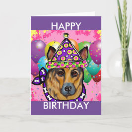 Tarjeta Festiva Perro de fiesta pastor alemán