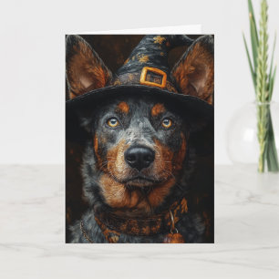 Tarjeta Festiva Perro de Ganado Halloween