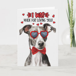Tarjeta Festiva Perro de Greyhound hecho para amarte