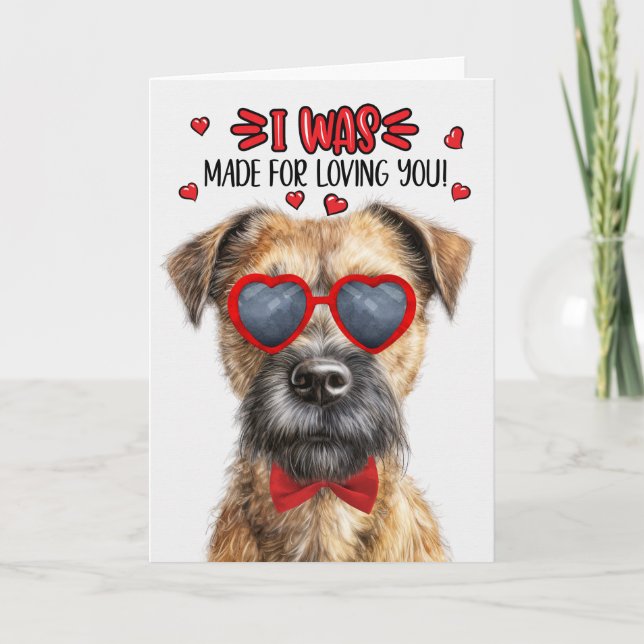 Tarjeta Festiva Perro de la frontera aterrador hecho para amarte S (Anverso)