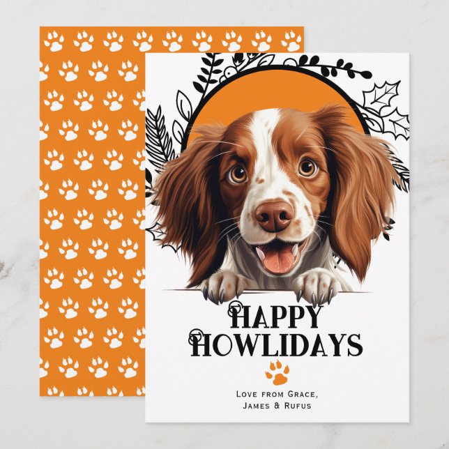 Tarjeta Festiva Perro de los inocentes y rojos irlandeses (Anverso / Reverso)