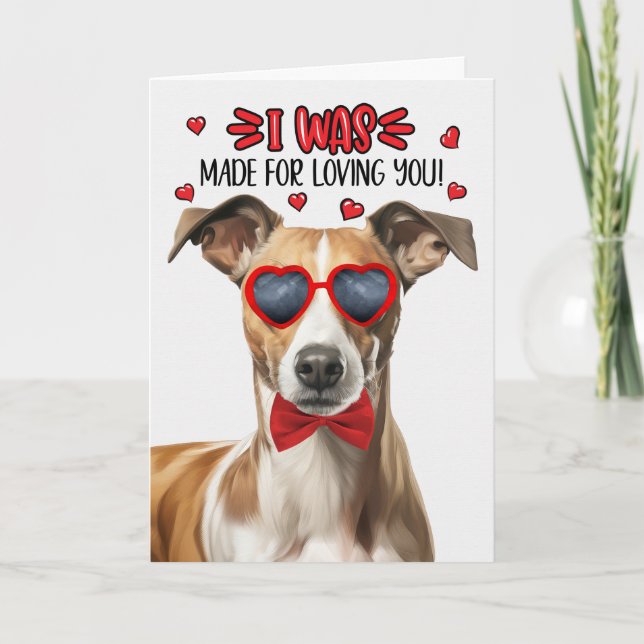 Tarjeta Festiva Perro de los títeres hecho para amarte San Valentí (Anverso)