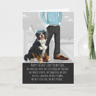 Tarjeta Festiva Perro de montaña bernés del Día del Padre de la ma