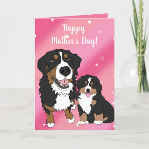 Tarjeta Festiva Perro de montaña de Berna día de la madre