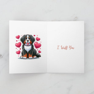 Tarjeta Festiva Perro de montaña de Berna lindo Feliz Día de San V