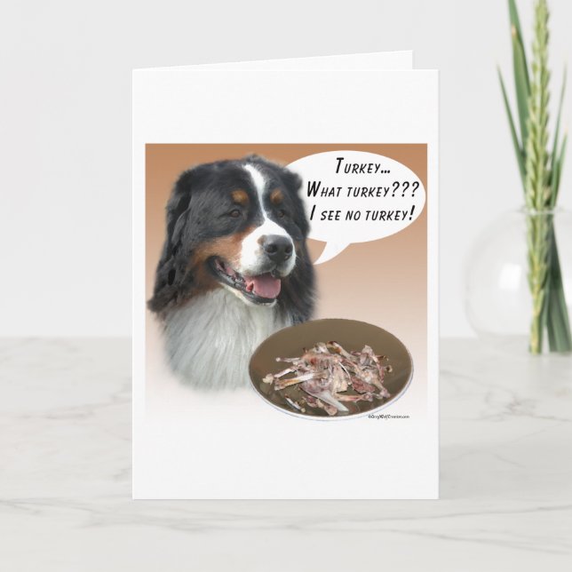 Tarjeta Festiva Perro de montaña de Bernese Turquía (Anverso)
