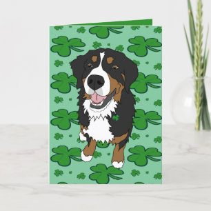 Tarjeta Festiva Perro de montaña de San Patricio