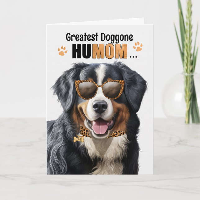 Tarjeta Festiva Perro de montaña más grandioso HuMOM Día de la Mad (Anverso)