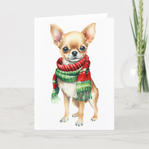 Tarjeta Festiva Perro de Navidad, Chihuahua Navideño BLANK