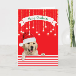 Tarjeta Festiva Perro de Navidades de Golden Retriever