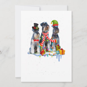 Tarjeta Festiva Perro de Navidades Schnauzer en miniatura