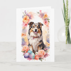 Tarjeta Festiva Perro de Pascua Feliz