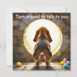 Tarjeta Festiva Perro de perro pesado - Pascua