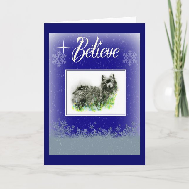 Tarjeta Festiva Perro de Pomerania alemán (Anverso)