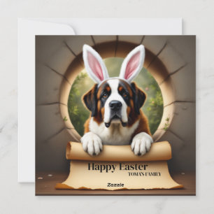 Tarjeta Festiva Perro de San Bernardo - con apellido