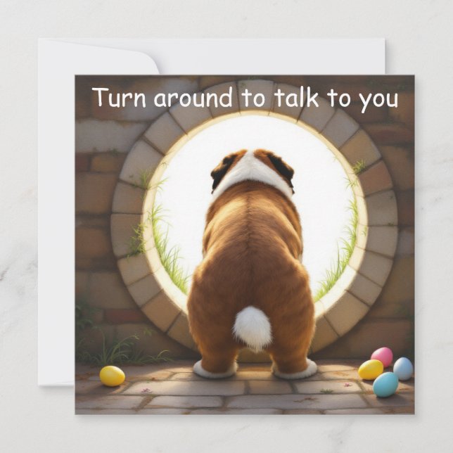 Tarjeta Festiva Perro de San Bernardo - Pascua (Anverso)