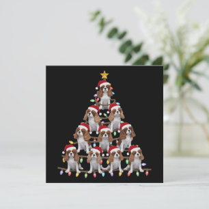 Tarjeta Festiva Perro de Spaniel Cavalier King Charles del árbol d
