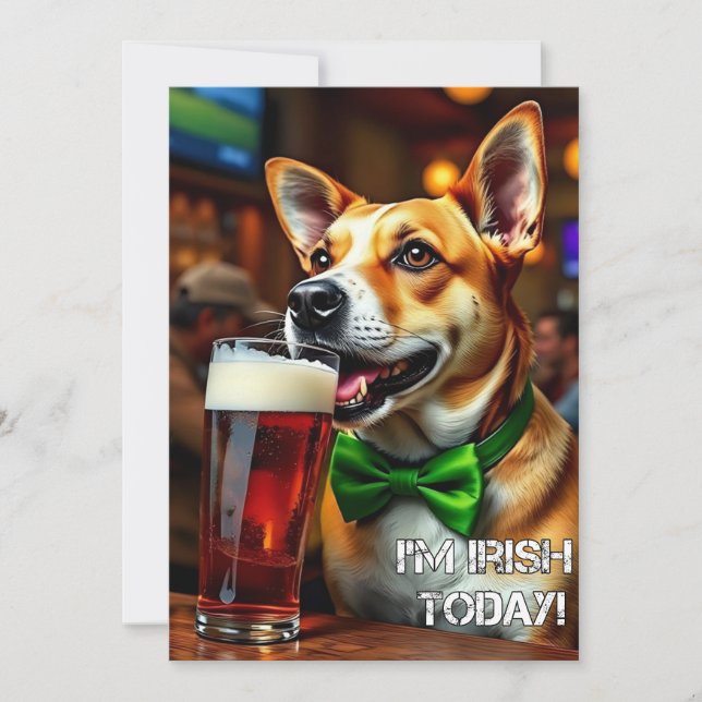 Tarjeta Festiva Perro de St. Pat (Anverso)