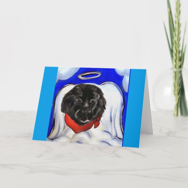 Tarjeta Festiva Perro de Terranova (Anverso)