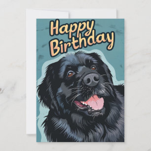 Tarjeta Festiva Perro de Terranova Cumpleaños
