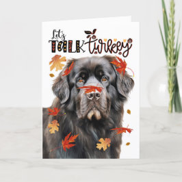 Tarjeta Festiva Perro de Terranova de Acción de Gracias hablemos d