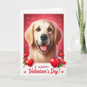 Tarjeta Festiva Perro de verano feliz Día de San Valentín