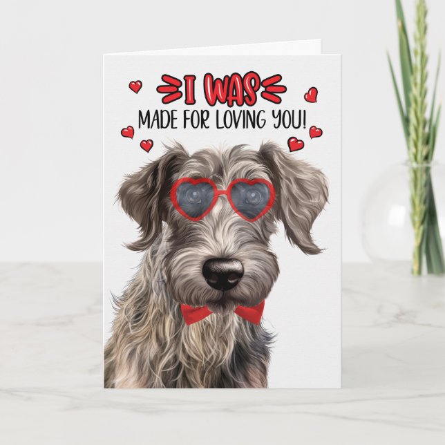Tarjeta Festiva Perro Deerhound escocés te hizo amar a San Valentí (Anverso)