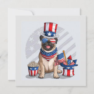 Tarjeta Festiva Perro del 4 de julio feliz