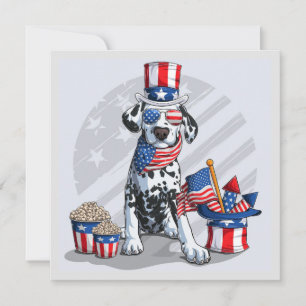 Tarjeta Festiva Perro del 4 de julio feliz