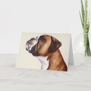 Tarjeta Festiva Perro del boxeador pintado en Acuarela