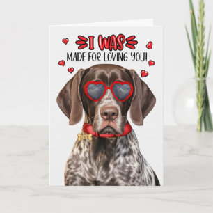 Tarjeta Festiva Perro del puntero del Shorthair alemán te ama Vale