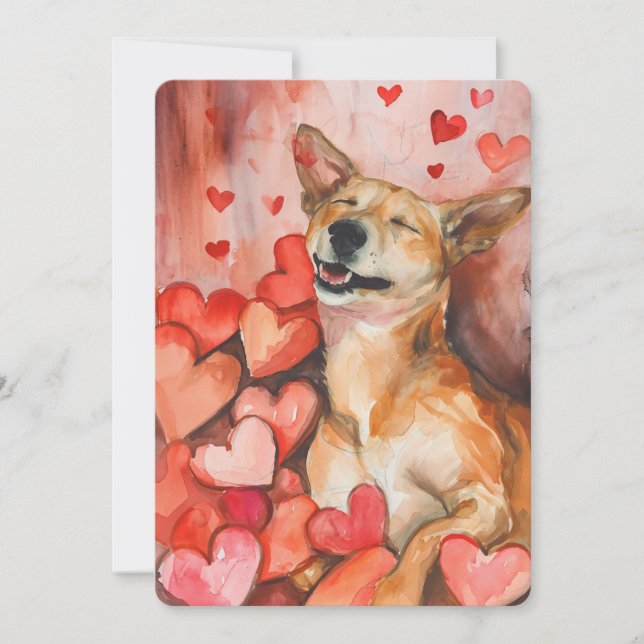 Tarjeta Festiva Perro Día de San Valentín lindo (Anverso)