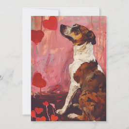 Tarjeta Festiva Perro Día de San Valentín lindo