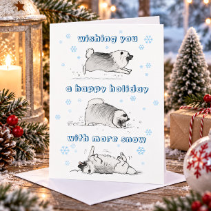 Tarjeta Festiva Perro divertido de dibujos animados Keeshond Nav