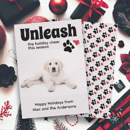 Tarjeta Festiva Perro Divertido Mascota Cachorro Foto Felices Fies